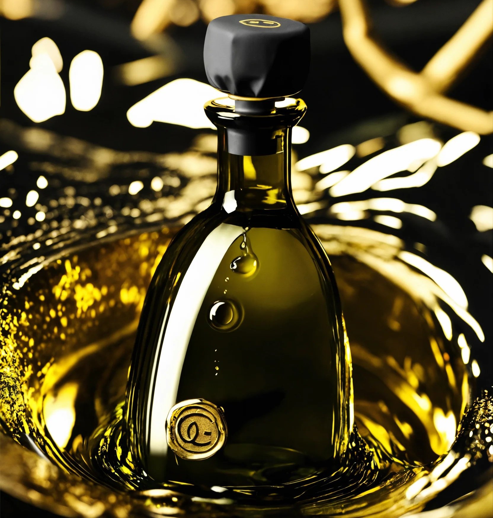 aceite de oliva de lujo. botella más pequeña